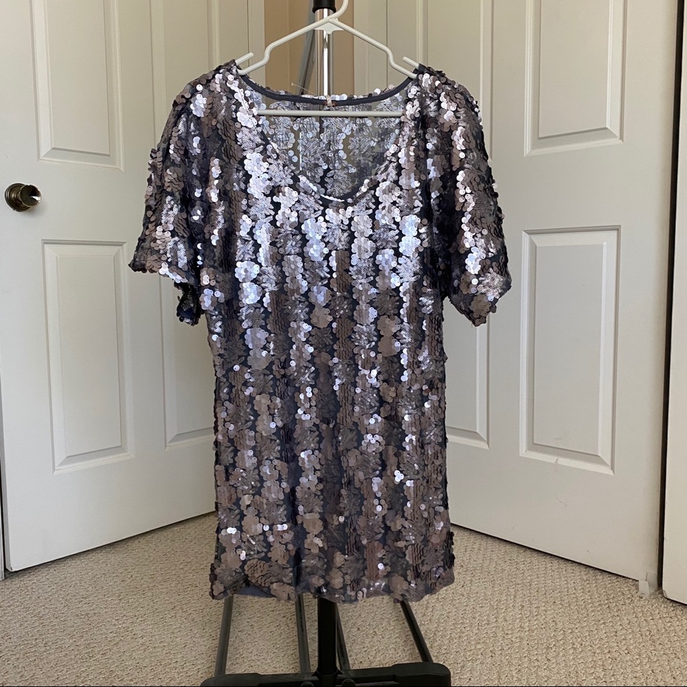Free People gunmetal sequin dress